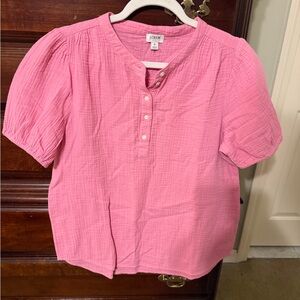 J. Crew Pink Textured Blouse